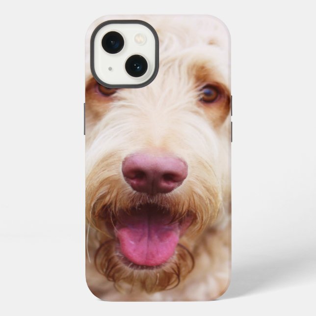 Coque iPhone Souriant d'endoodle doré (Verso)