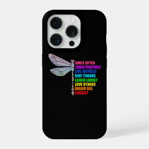 Coque iPhone 15 Pro Sourire de libellule Pensez souvent de manière pos