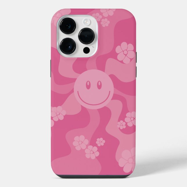 Coque iPhone Sourire - Rose (Verso)