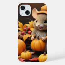 Souris automnale adorable avec Citrouille IPhone 1