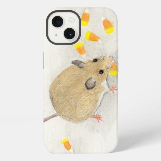 Coque iPhone Souris avec des épis de maïs sucrés (Verso)