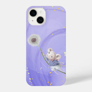 Coque Pour iPhone 14 Souris Imaginaire mignonne Dandelion Fluff Animal