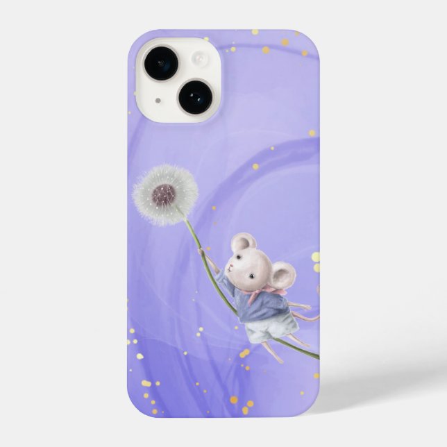 Coque iPhone Souris Imaginaire mignonne Dandelion Fluff Animal  (Verso)