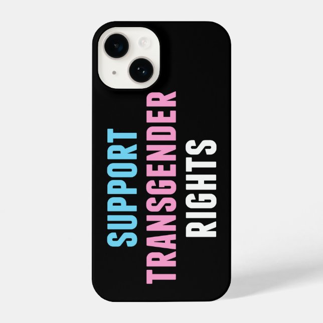 Coque iPhone Soutien aux droits transgenres Trans Ally Black (Verso)