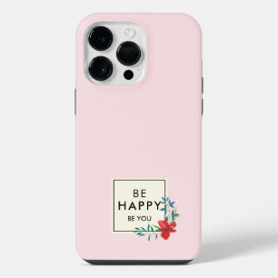Coque Pour Pour iPhone 14 Pro Max Soyez Heureux Mignon Floral Délicat Art de Pavot R