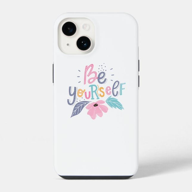 Coque iPhone Soyez Vous-Même | Fleurs Pastel (Verso)