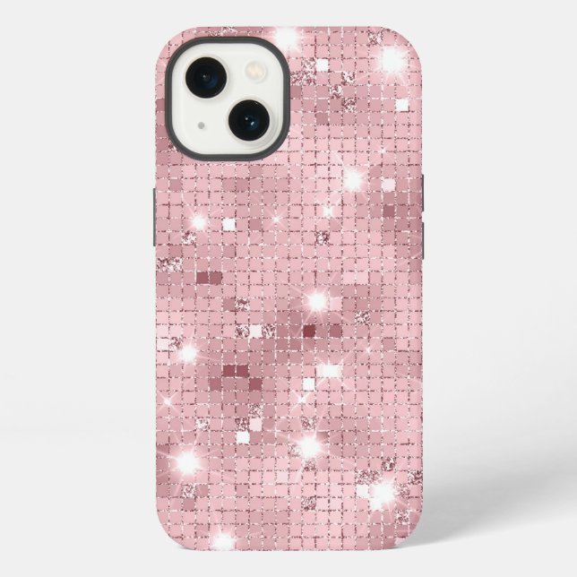 Coque iPhone Sparkle Luxe Rose (Verso)