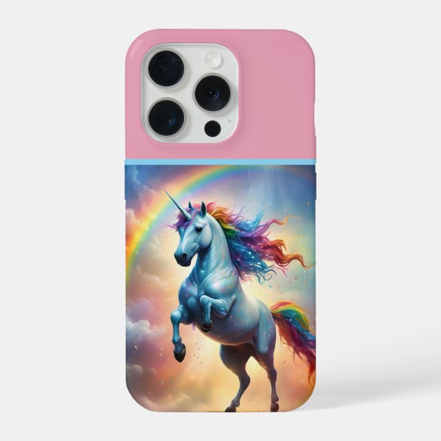 Coque iPhone Spectre Céleste : L'Arc de la Licorne Arc-en-Ciel (Verso)