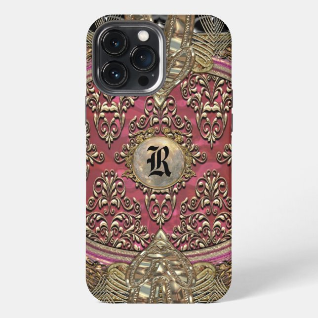 Coque iPhone Speigaford Baroque Damask  Monogramme  (Verso)