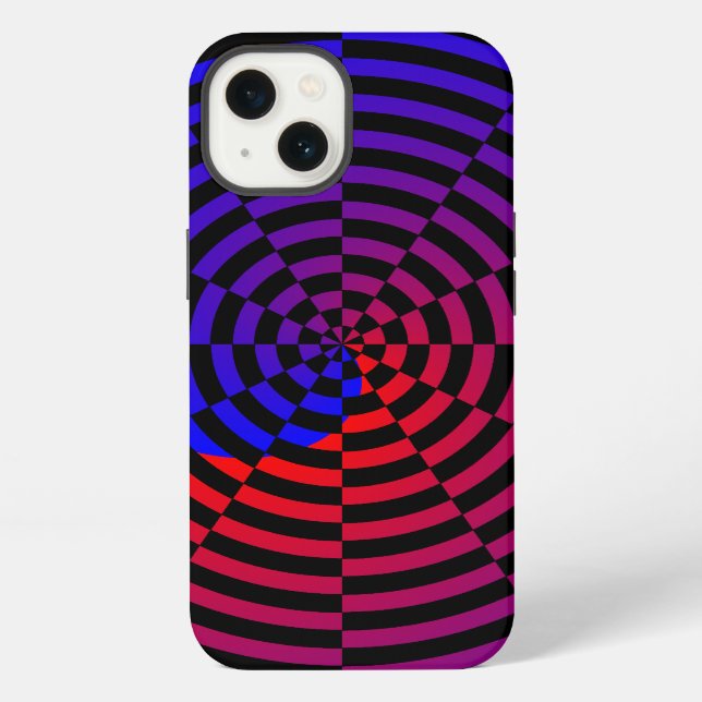 Coque iPhone Spiral rouge et bleu par Kenneth Yoncich (Verso)