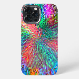 Etui iPhone 13 Pro Max Spirale lisse dans des taches de couleur vive qui