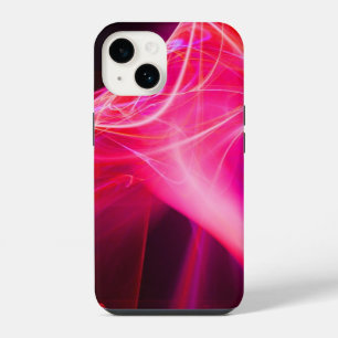 COQUE POUR iPhone 14 SPIRALES FRACTALES EN ROSE VIOLET ROUGE