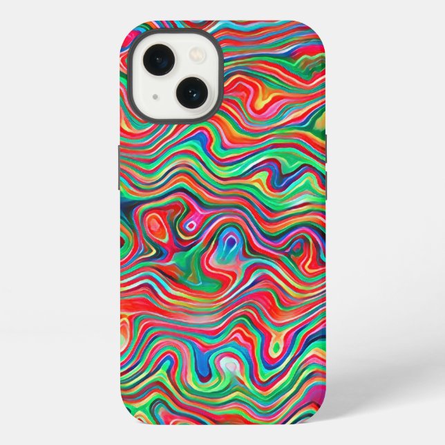 Coque iPhone Splash of Color and Contours Liquid Abstrait (Verso)