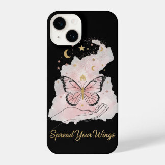 Coque Pour iPhone 14 Spread Your Wings Butterfly Celestial Magic black