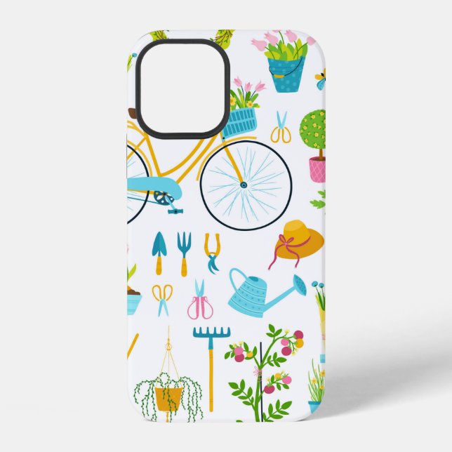Coque iPhone Spring seamless pattern in simple hand-drawn carto (Verso)