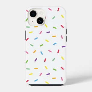Coque Pour iPhone 14 Sprinkles arc-en-ciel mignon sur iPhone blanc / co