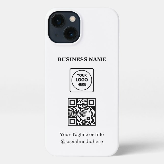 Coque iPhone Square Logo QR Code Business Promo iphone case (Verso)