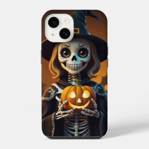 Coque Pour iPhone 14 Squelette avec T-shirt Halloween Citrouille