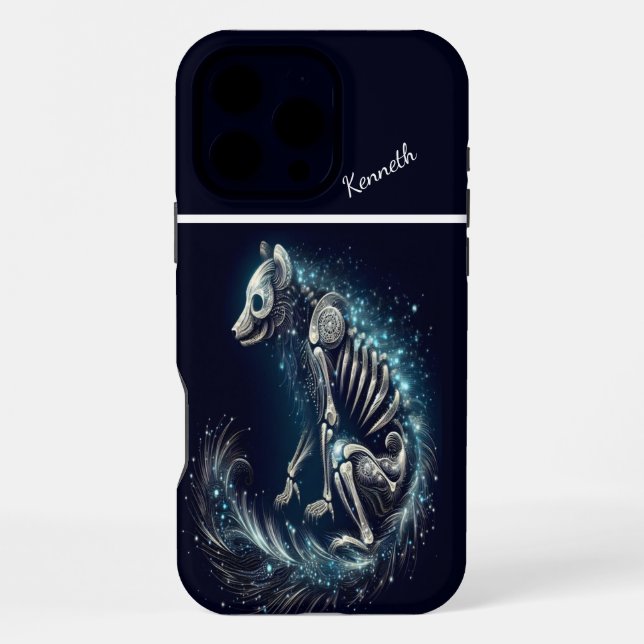 Coque iPhone Squelette canin Starlight (Verso)