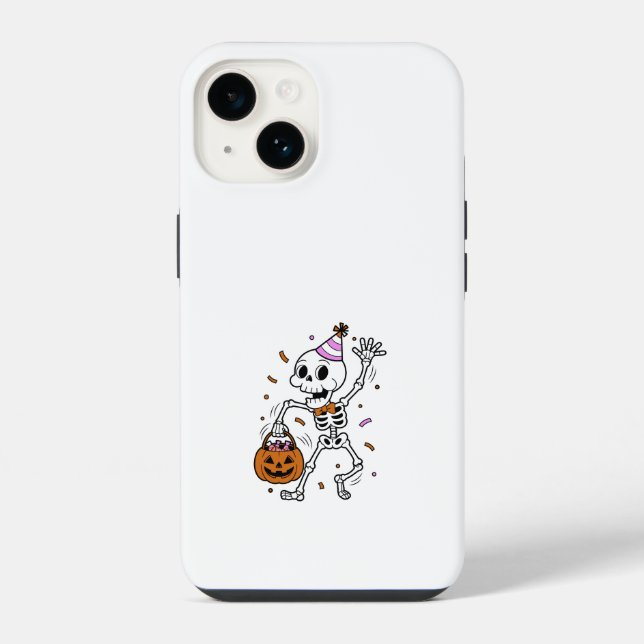 Coque iPhone Squelette de confettis pour Halloween (Verso)