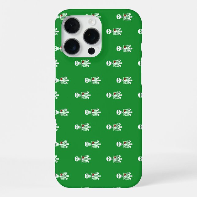 Coque iPhone squelette fond vert (Verso)