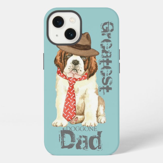 Coque iPhone St. Bernard Papa (Verso)