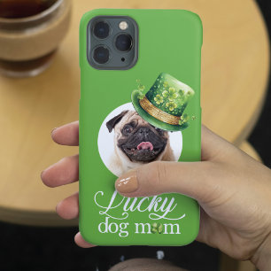 Coque iPhone 15 Pro St Patrick's Day Chien Maman Casquette photo perso