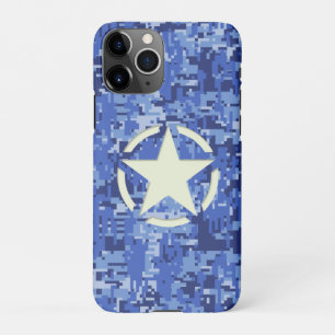 Coque iPhone 11Pro Star on Navy Camo Arrière - plan