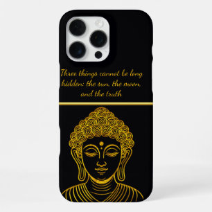 Coque iPhone 16 Pro Max Statue de Bouddha doré dans un cadre calme