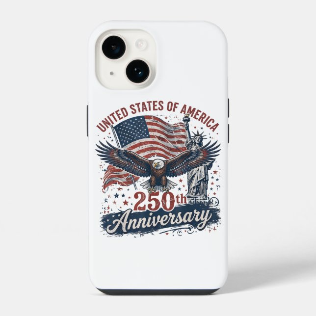 Coque iPhone Statue de la Liberté aigle chauve 250e anniversair (Verso)
