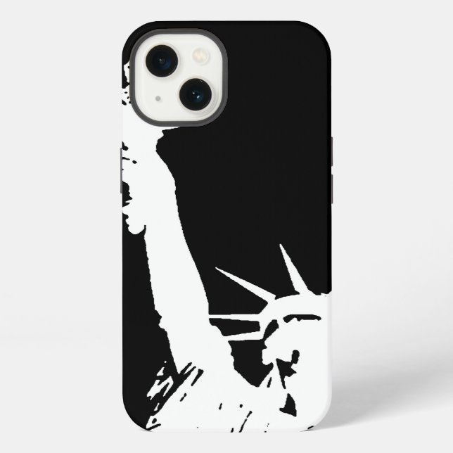 Coque iPhone Statue de la liberté Silhouette (Verso)