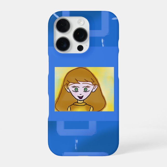 Coque iPhone Stéphanie Bingo Anime sur Blue Geometry (Verso)