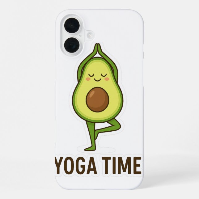 Coque iPhone Sticker De Yoga De L'Avocado Cute (Verso)