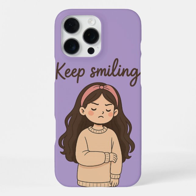 Coque iPhone Sticker Grumpy mignonne fille - cheveux longs et s (Verso)