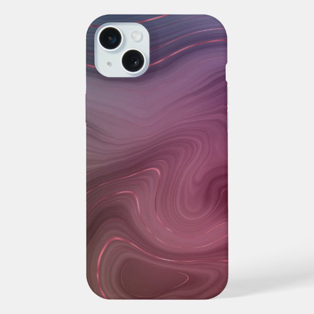 Coque iPhone Strata de Sangria | Agate Luxueuse Rose et Violet  (Verso)