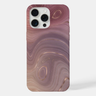Coque iPhone 15 Pro Max Strates Mauves Agate Rose Doré et Rose Pâle