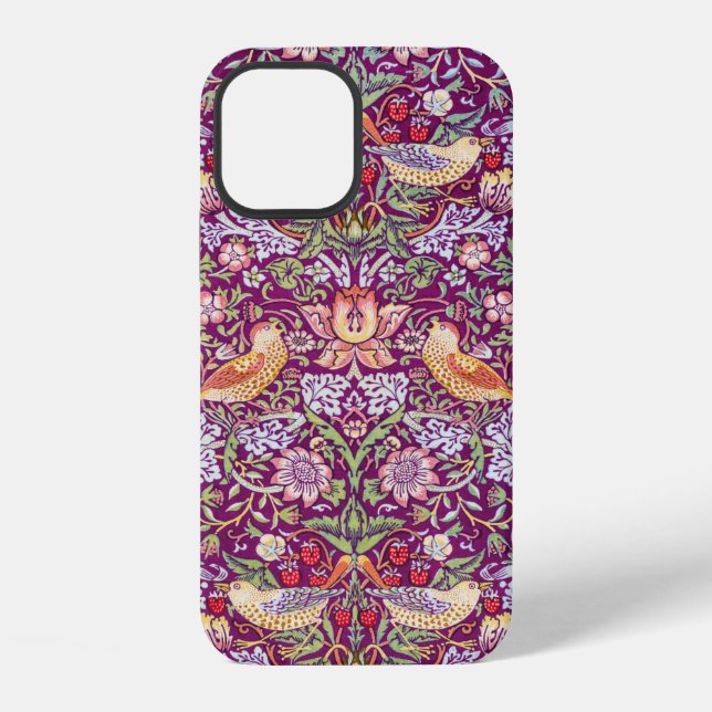 Coque iPhone Strawberry Thief Red, William Morris (Verso)