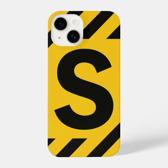 Coque iPhone “Striking Yellow Cover with Bold Black Trendy (Verso)