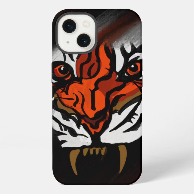COQUE iPhone STRIPES ORANGE ET NOIR (Verso)