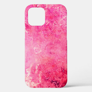 Coque iPhone 12 Structures roses réalisées manuellement sur un pap