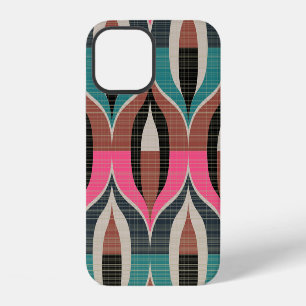 Coque iPhone 12 Style années 60 rétro Motif sans couture