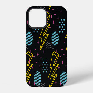 Coque iPhone 12 Style années 90 : motif abstrait coloré