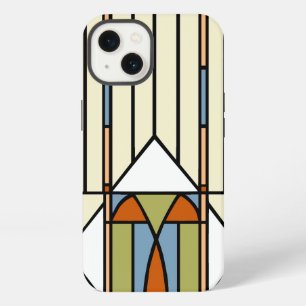 Etui iPhone 13 Style Art Déco aspect verre teinté 