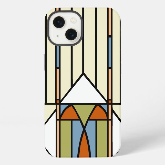 Coque iPhone Style Art Déco aspect verre teinté  (Verso)