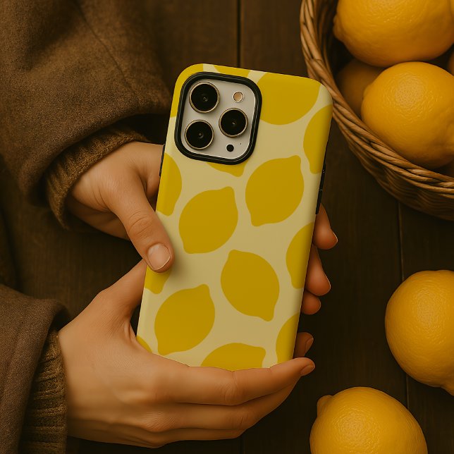 Coque iPhone Style chalet minimaliste Motif citron (Créateur téléchargé)