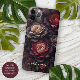 Coque iPhone 11Pro Max Style chic Rose Art Art Botanique Peinture