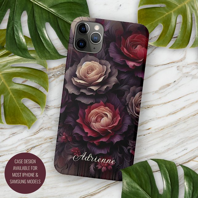 Coque iPhone Style chic Rose Art Art Botanique Peinture (Créateur téléchargé)