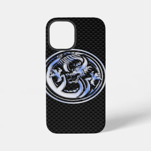 Coque iPhone 12 Mini Style Chrome Dragon Crest Impression en fibre de c