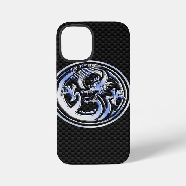 Coque iPhone Style Chrome Dragon Crest Impression en fibre de c (Verso)