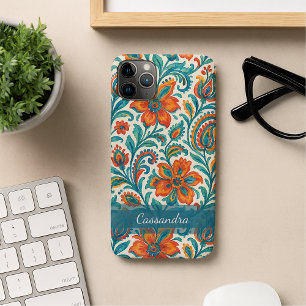 Coque iPhone 11Pro Max Style ethnique coloré Paisley Floral Art Motif